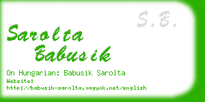 sarolta babusik business card